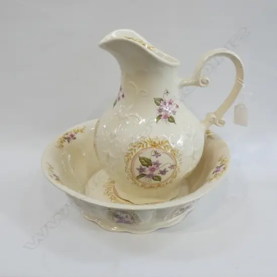 CERAMIC WASH BASIN (DIA 295MM) & JUG 