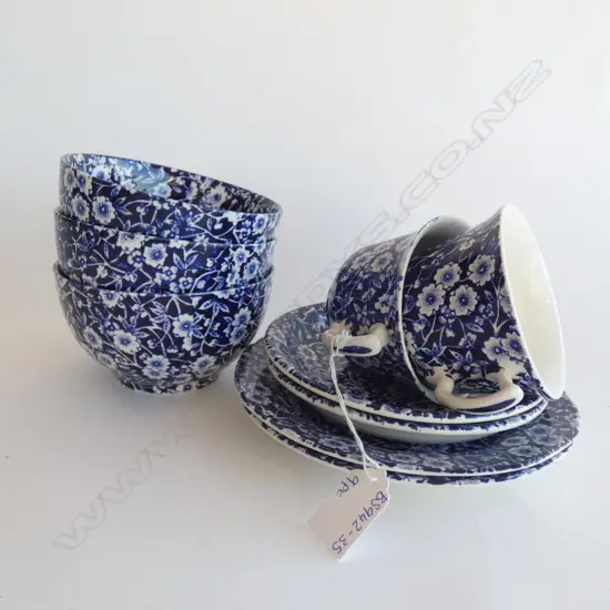 BURLEIGH CALICO 2 TRIOS & 3 BOWLS (DIA 120MM)