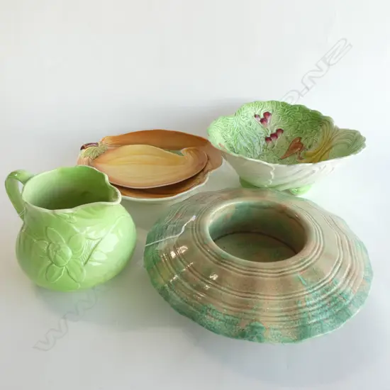 5 PCS ROYAL WINTON; JUG / 2 DISHES / FLOAT VASE (DIA 280MM) / LG BOWL 