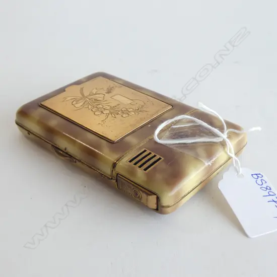 VINTAGE LADIES COMBINATION CIGARETTE CASE / LIGHTER & COMPACT 