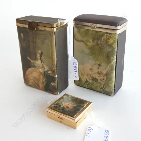 PR 1950'S CIGARETTE BOX CASES + SM PORTABLE ASHTRAY 