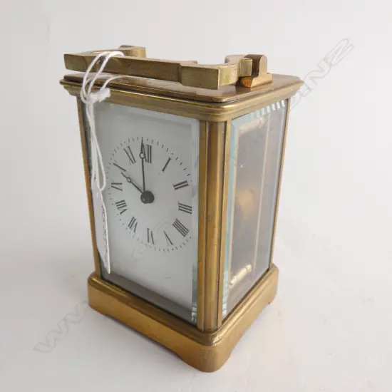 VINTAGE BRASS FRENCH CARRIAGE CLOCK H 145MM