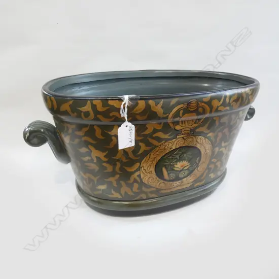 HAND PAINTED CERAMIC CHAMPAGNE BUCKET