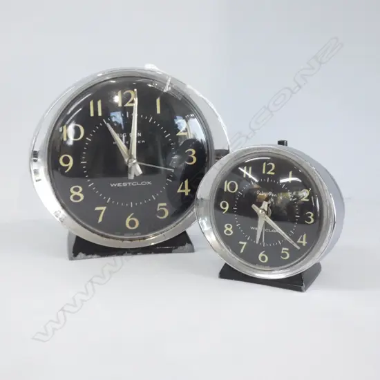 2 OLD ALARM CLOCKS; BABY BEN DIA90MM & BIG BEN DIA 130MM - BOTH WORKING