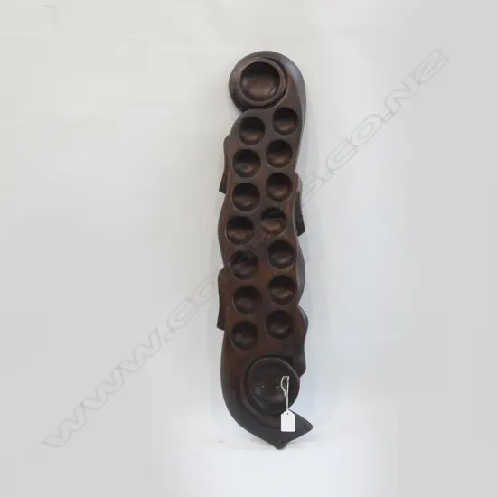 AFRICAN MANCALA CARVED SNAKE WOODEN GAME BOARD L 750MM