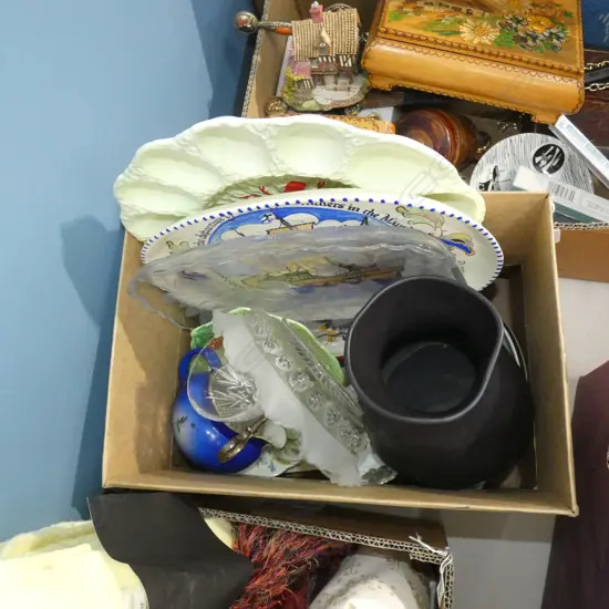 BOX LOT ASST. GLASS & CERAMICS