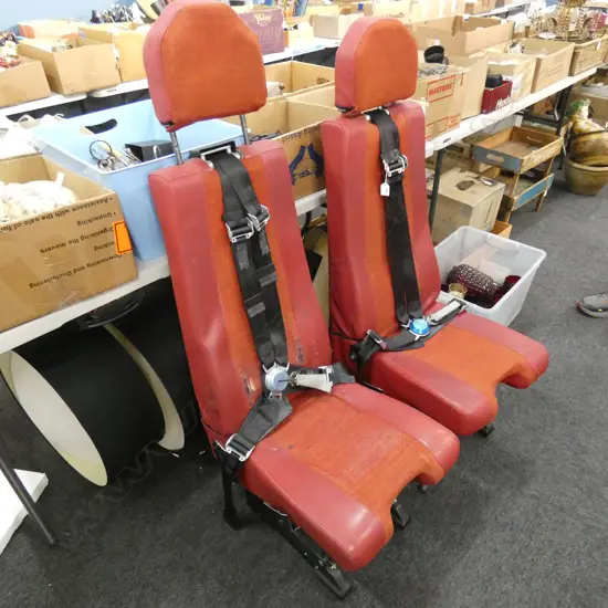 HELICOPTER PILOT SEATS RED VINYL