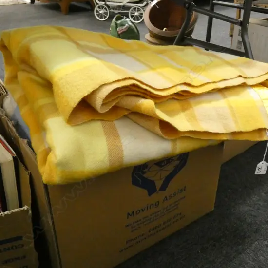 BOX ASST VINTAGE WOOL BLANKETS