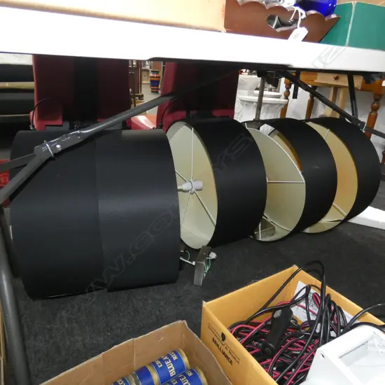 5 CONTEMPARY BLACK DRUM LIGHTSHADES D 500 MM