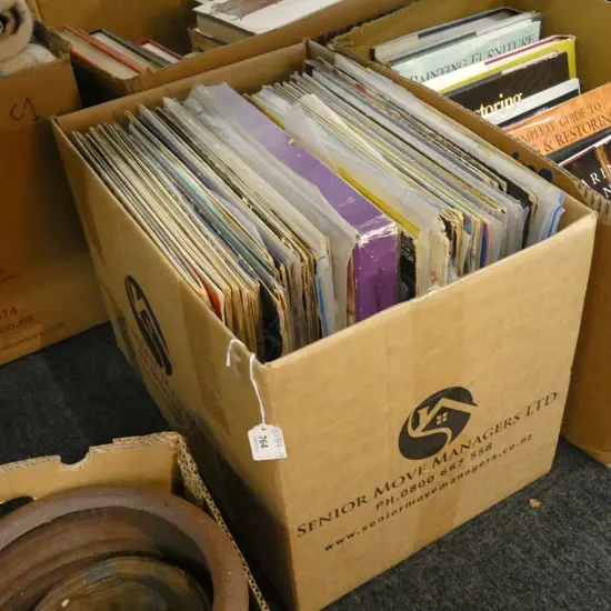 LG BOX LOT ASST VINYL LP RECORDS INCL. ROLLING STONES ETC.