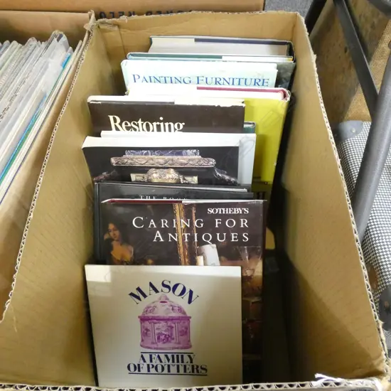 LG BOX REFERENCE BOOKS; ANTIQUES & COLLECTABLES ETC.