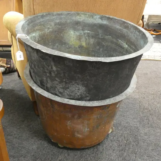 2 OLD COPPERS 550mm dia