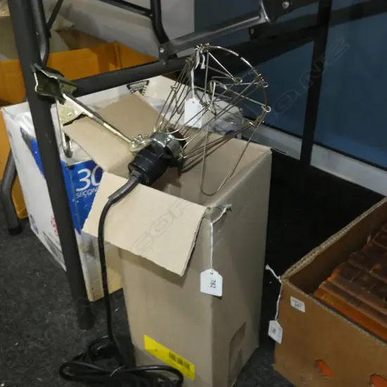 PR MODERN CAGE CLIP ON BED SIDE LAMPS - ONE IN ORIGINAL BOX