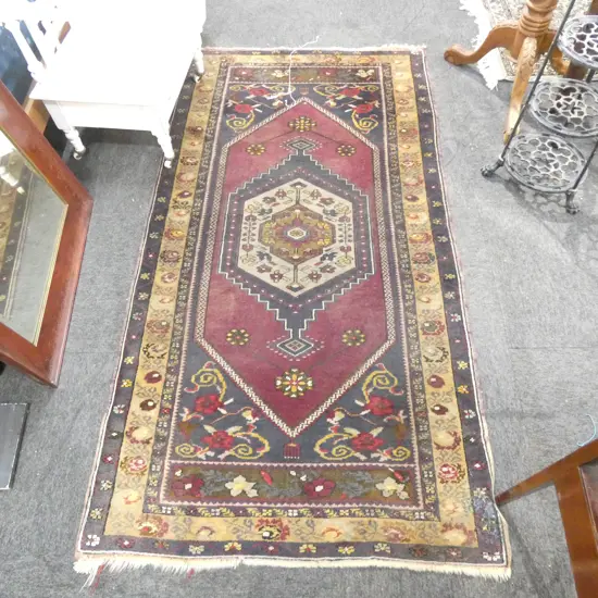 HAND KNOTTED WOOL PILE RUG 1820 X 950MM...