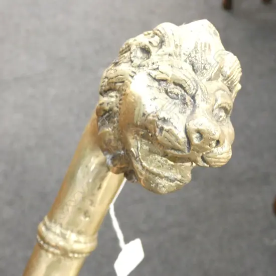 BRONZE LION HEAD WALKING STICK L.940mm