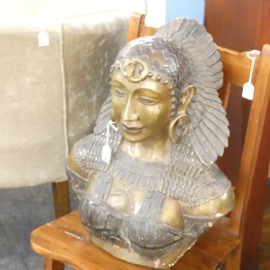 LARGE BRONZE EGYPTIAN WOMAN H.480mm
