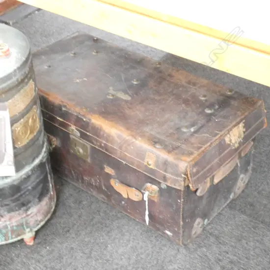 VINTAGE LEATHER TRUNK W.780mm