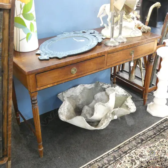 REGENCY MAHOGANY SIDE TABLE 2 DRAWER...