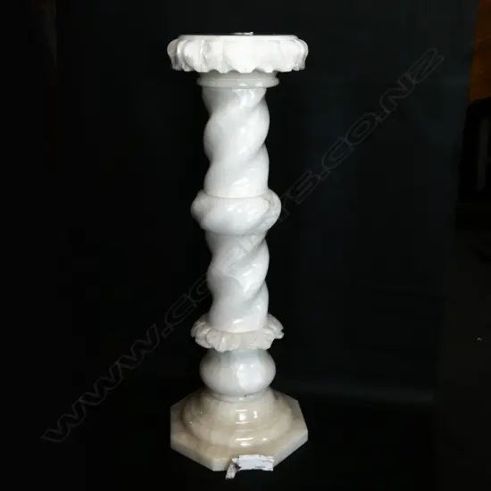 WHITE MARBLE PLANT STAND H. 710MM