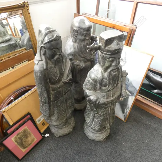 3 BRONZE CHINESE WISE MEN H.950mm