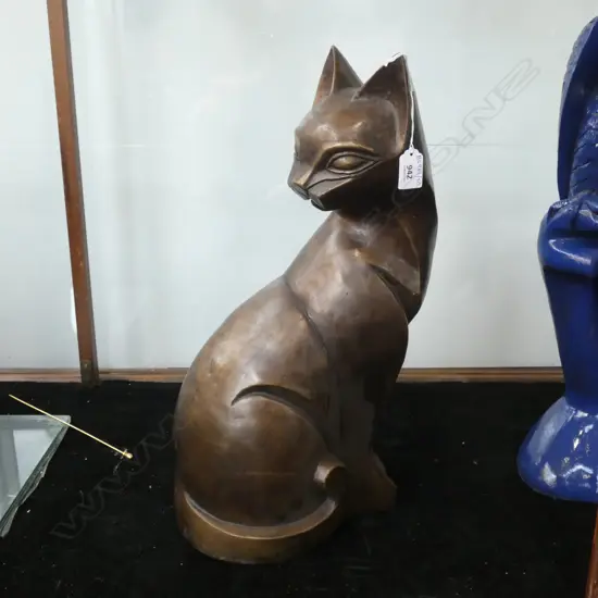 BRONZE STYLISED CAT H.490mm