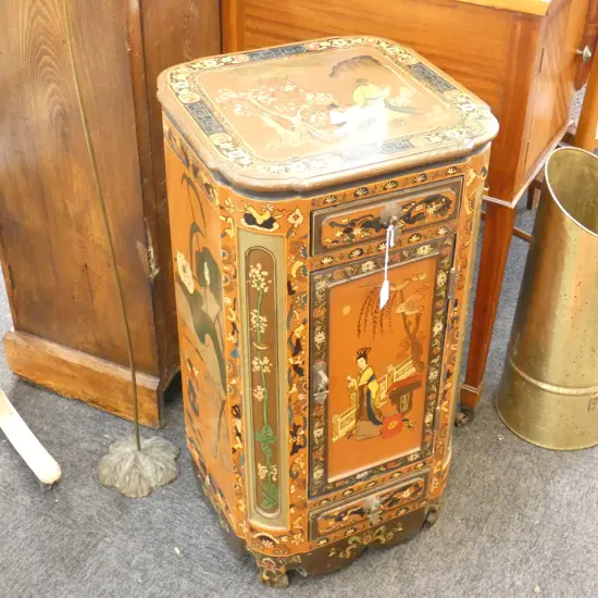 HAND PAINTED CHINESE SIDE TABLE...