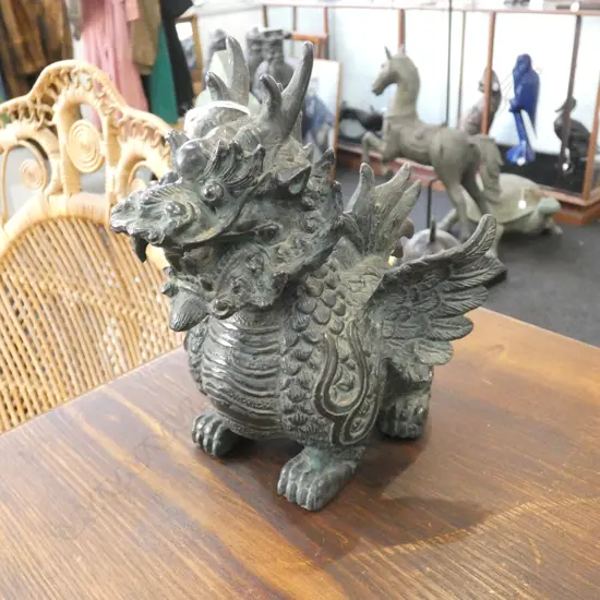 BRONZE TEMPLE DOG H.170mm