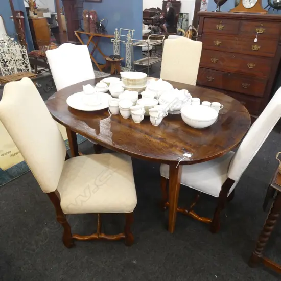 6 UPHOLSTERED DINING CHAIRS (2 TAN 4 WHITE)