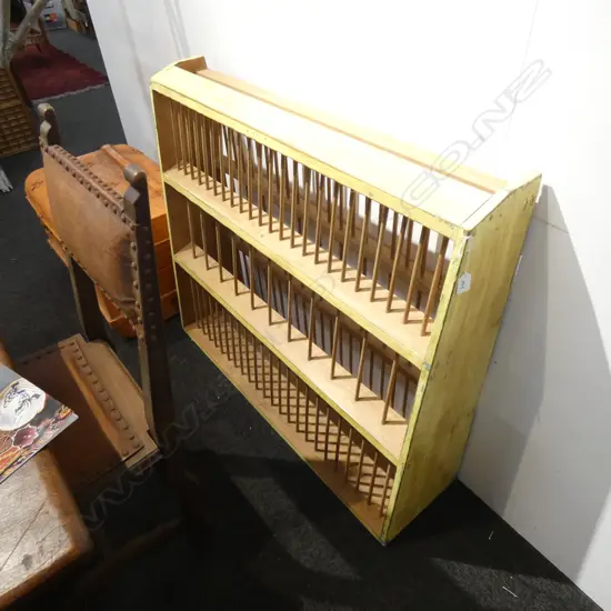 YELLOW PAINTED PLATE WALL RACK W.1040mm