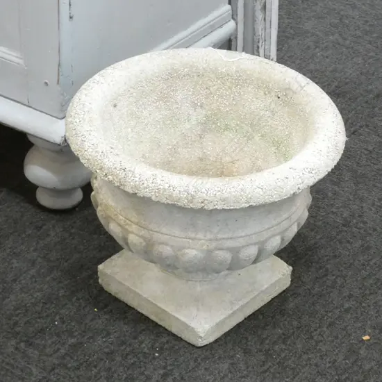 LG GRECIAN STYLE CONCRETE GARDEN URN H. 300 DIA 380MM