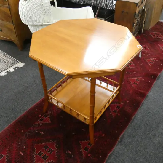 KAURI VICTORIAN IMITATION BAMBOO OCTAGONAL SIDE TABLE 710mm dia