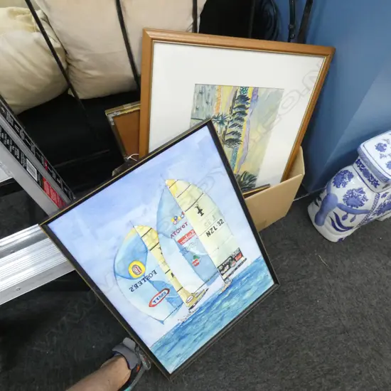 BOX LOT ASST. ARTWORKS; AFRICAN, NZ W/Cs / BIRD PRINT ETC