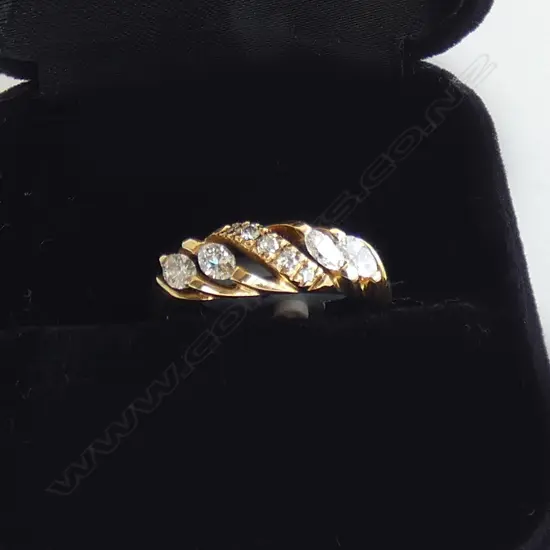 18ct YELLOW GOLD DIAMOND DRESS RING 0.53CT