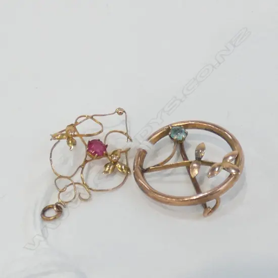 EDWARDIAN 9CT BROOCH & PENDANT 2.1 GRAMS