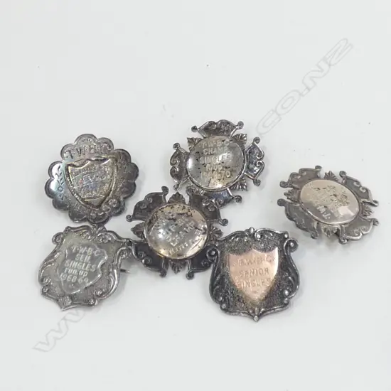 6 STG SILVER TENNIS MEDALS 38.4 GRAMS