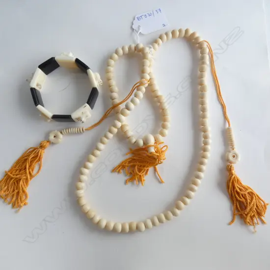 ALASKAN IVORY BANGLE BY J. OMIAK + BONE NECKLACE