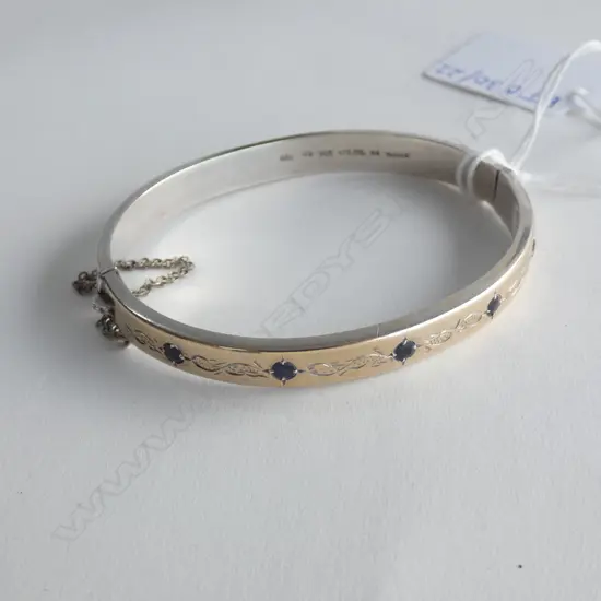 STG SILVER GILT & SAPPHIRE BRACELET 14 GRAMS...