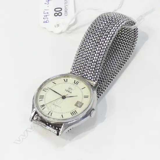 Yema Vintage white dial. Requires battery