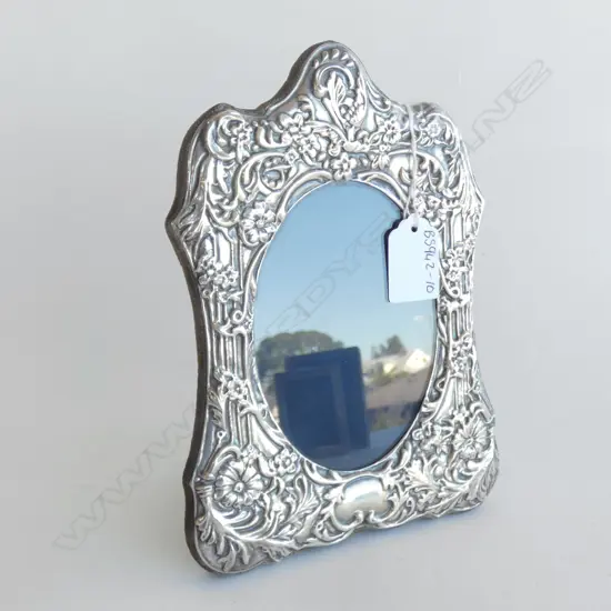 VINTAGE STG SILVER PHOTO FRAME - ORNATELY EMBOSSED 200 X 145MM