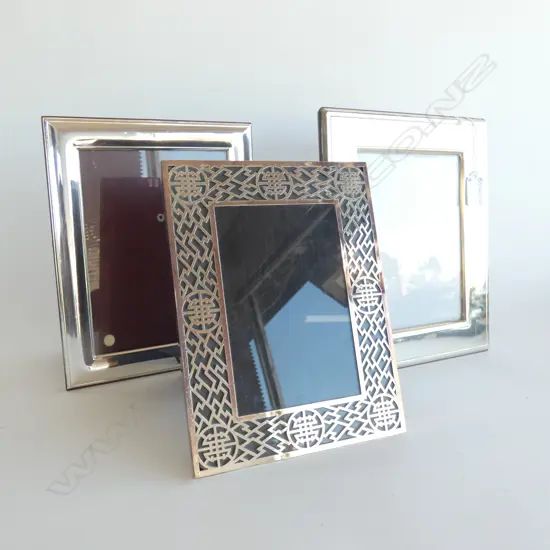 TWO AG SILVER PHOTO FRAMES - LARGEST  205 X 250MM + ONE OTHER