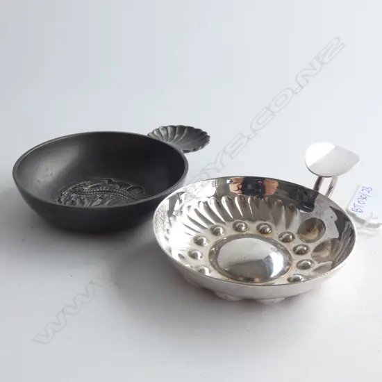 2 TASTEVINS; EP & PEWTER