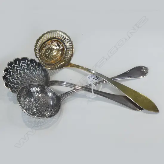 3 CONT. SILVER SIFTER SPOONS 