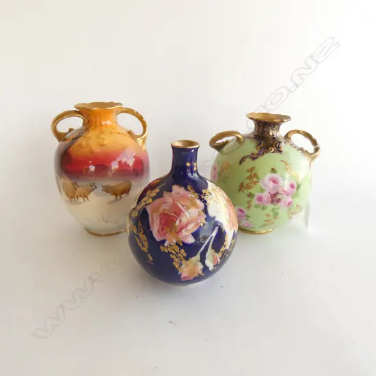3 ROYAL DOULTON VASES H.140mm