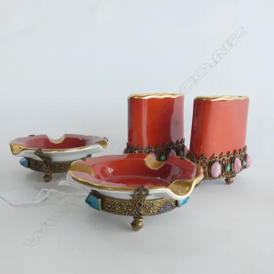 4 PCE MEISSEN CIGARETTE SET