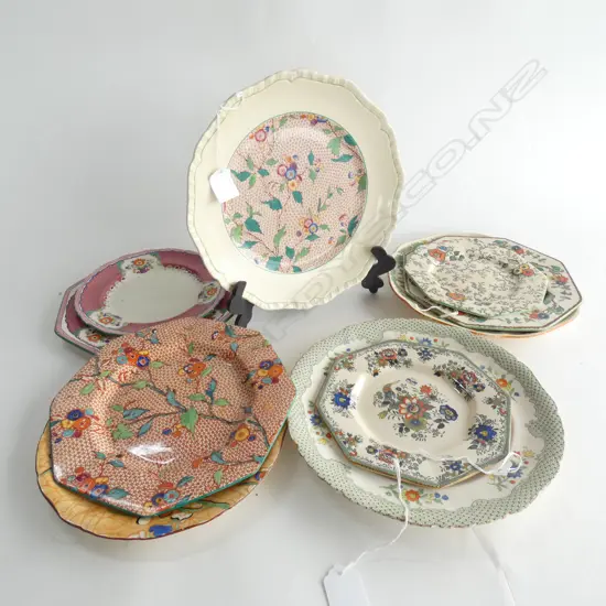 MASON IRONSTONE 10 VINTAGE PLATES VARIOUS PATS