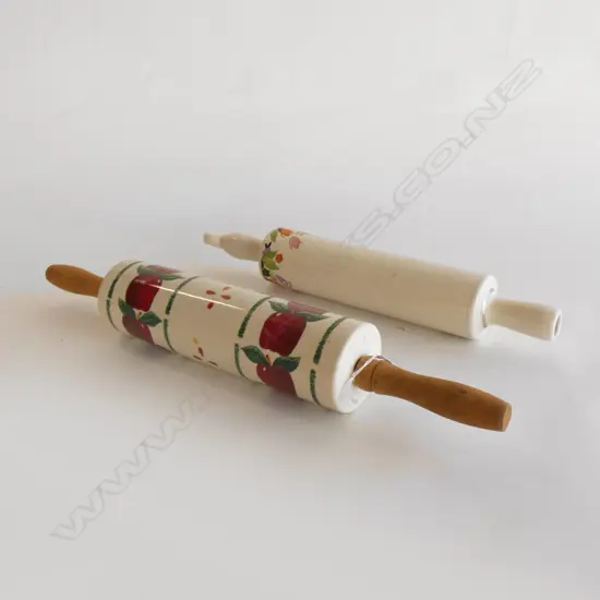 PR OLD CERAMIC ROLLING PINS - SM ONE DECORATIVE ONLY. LG L 480MM