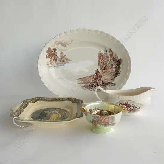 4 PCS OLD CHINA; MALING LUSTRE / MEAKIN & ADAMS 