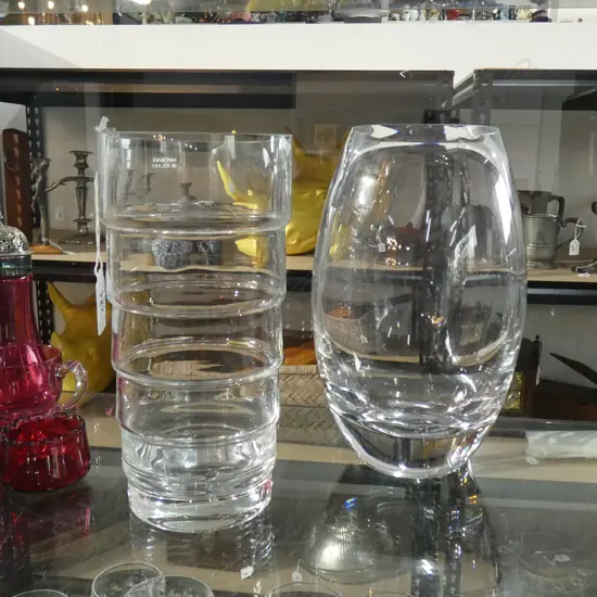 2 POLISH CRYSTAL VASES H.225mm