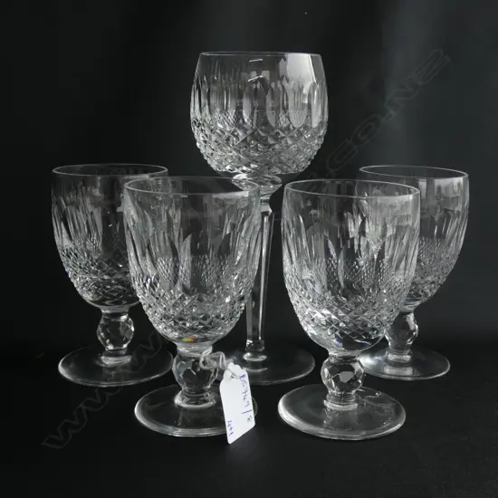 4 WATERFORD 'COLLEEN' CRYSTAL GLASSES H.120mm + 1 HOCK WINE GLASS