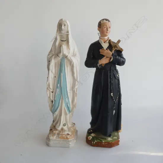 2 PLASTER VINTAGE RELIGIOUS FIGURES